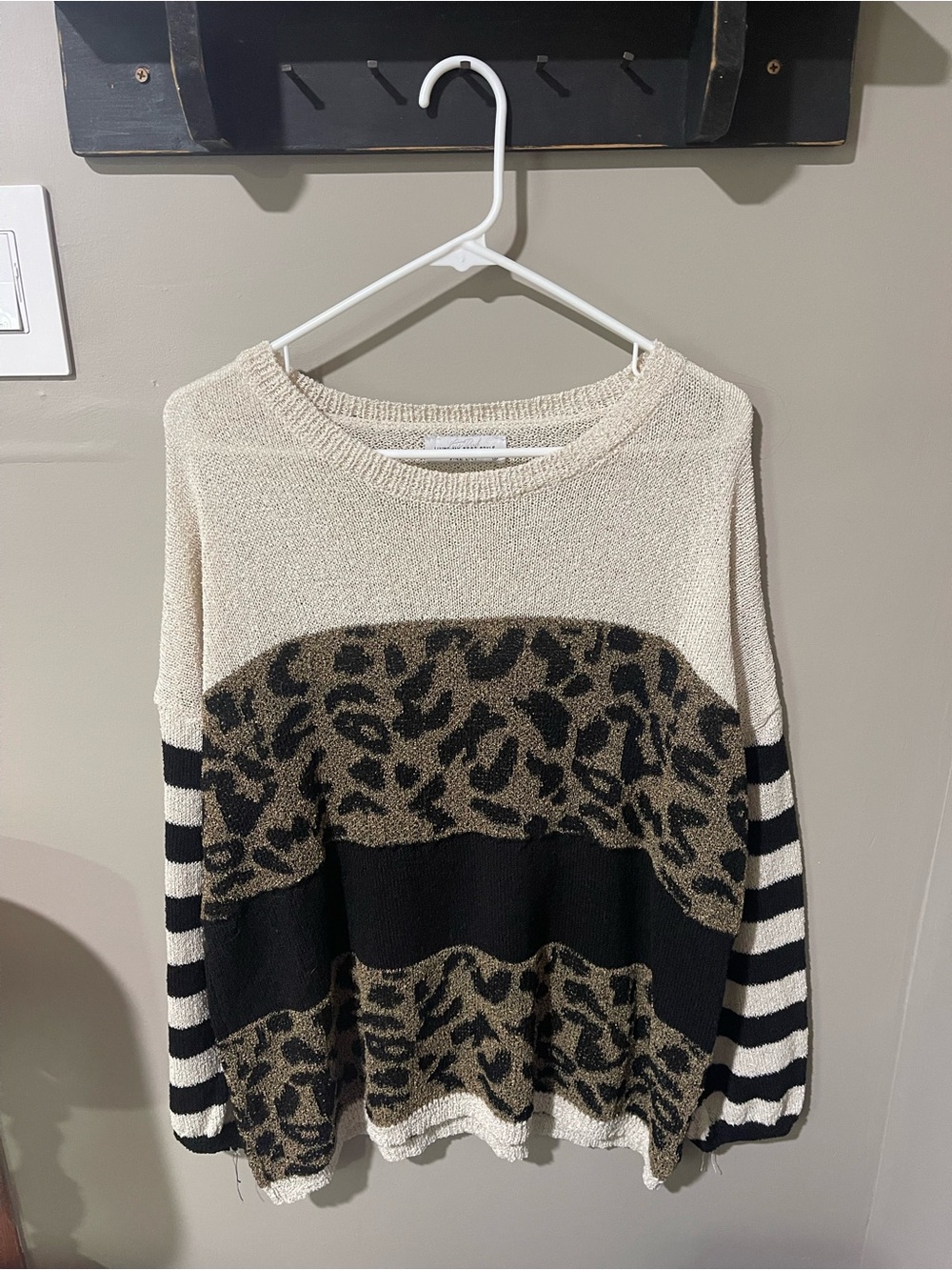 Pink Lily Leopard-Print Pullover Sweater